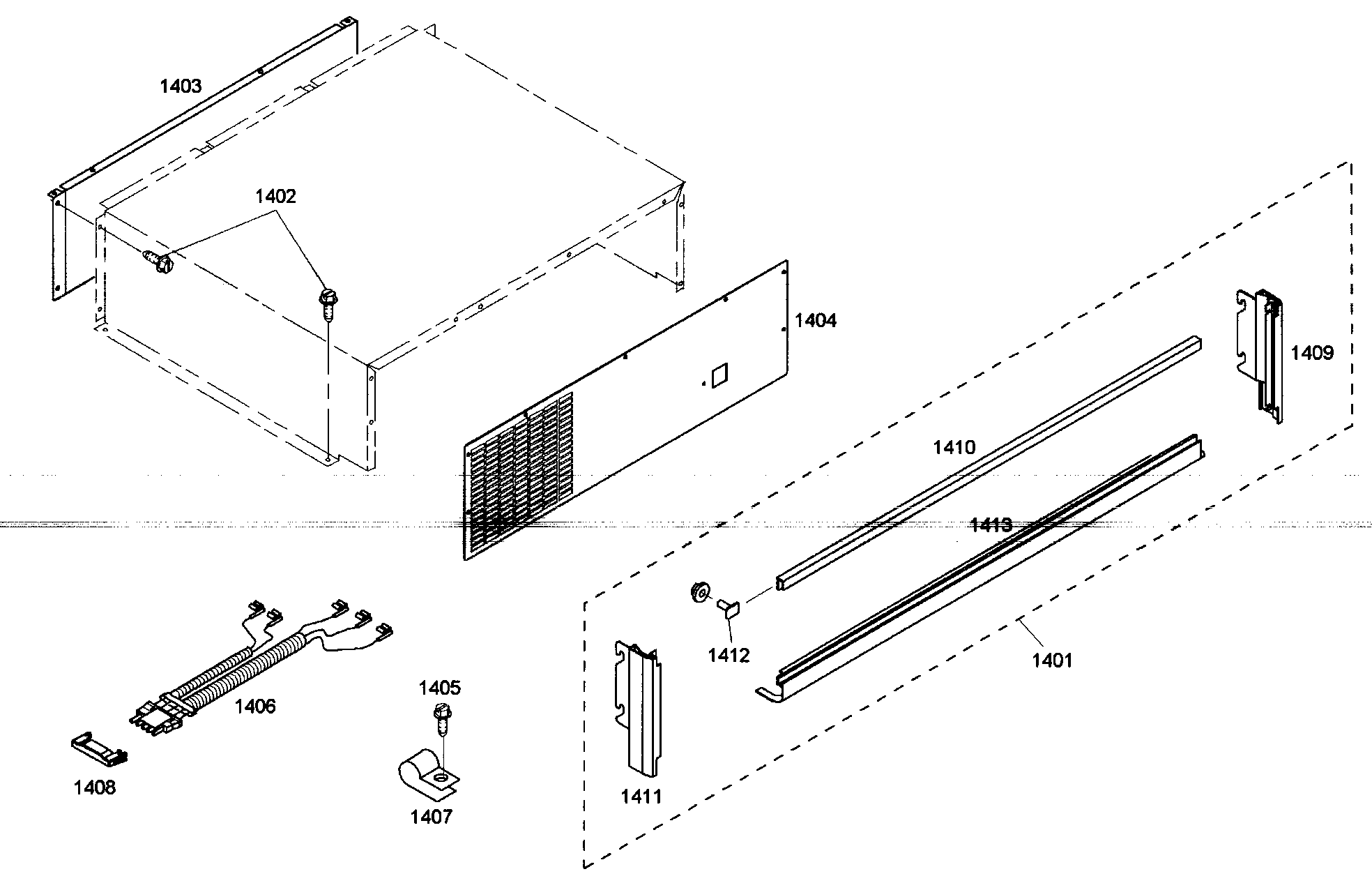 Thermador KBUDT4875E/01 top grille diagram