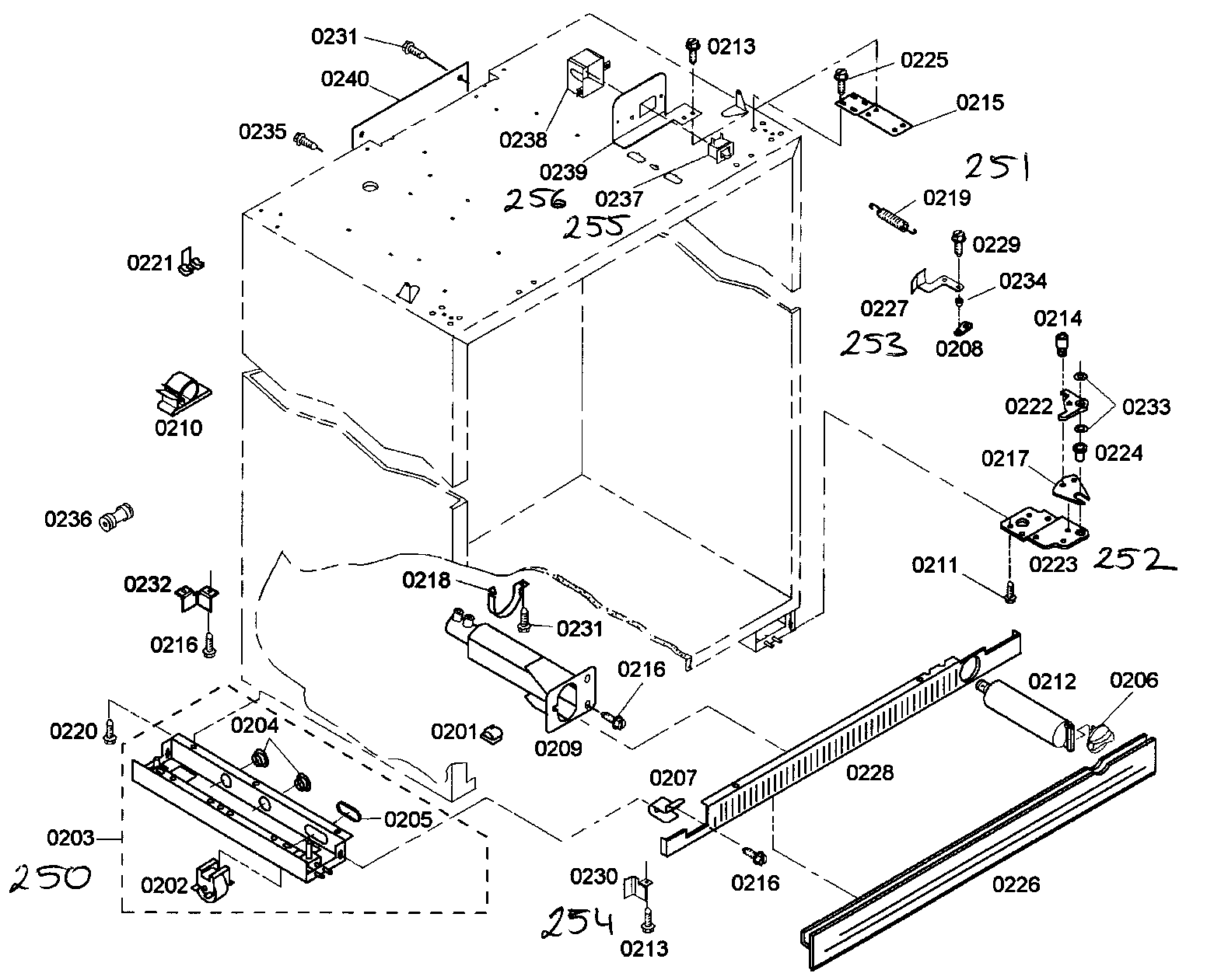 Thermador KBUIT4875E01 cabinet parts diagram