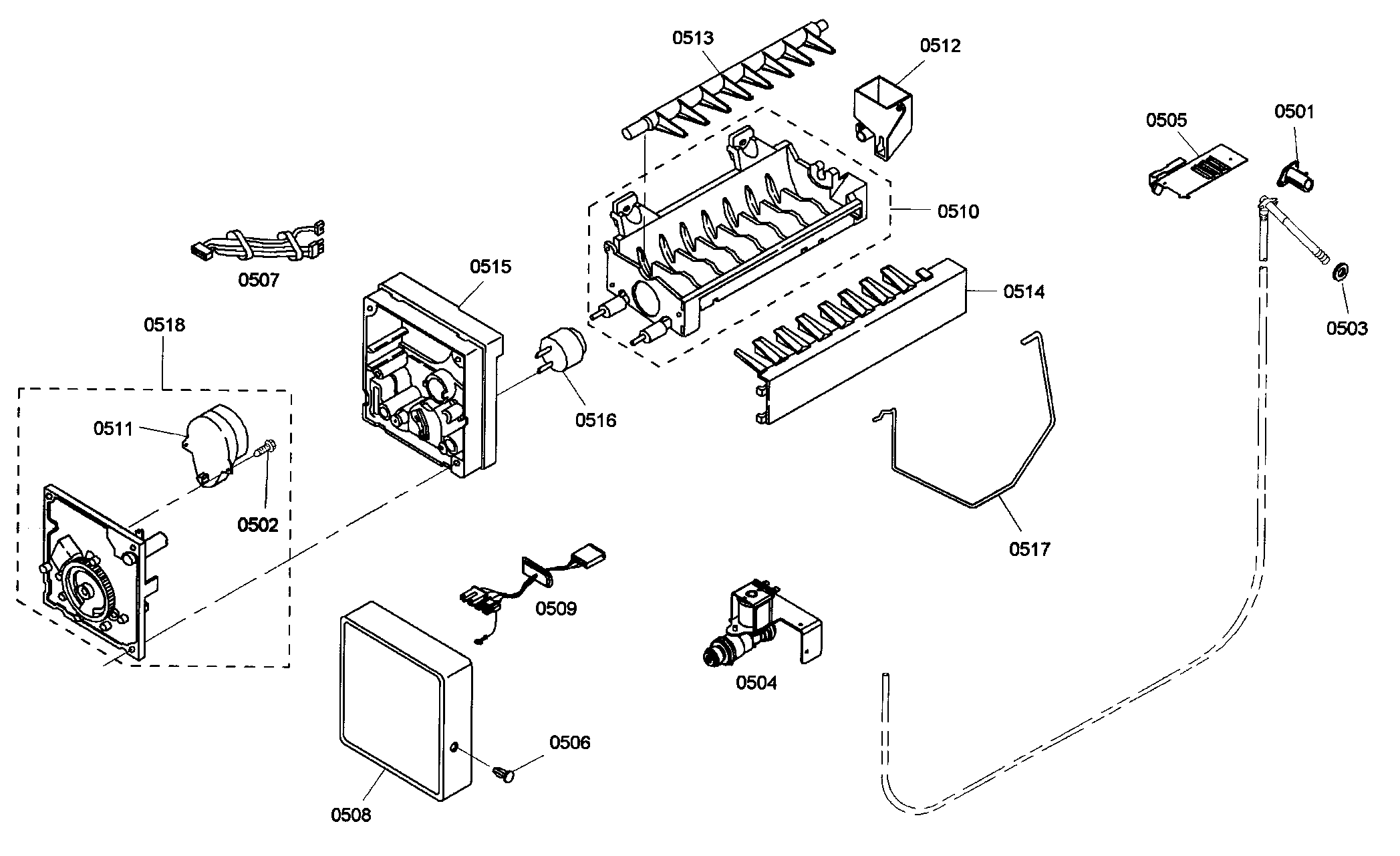 Thermador KBUIT4875E01 ice maker diagram