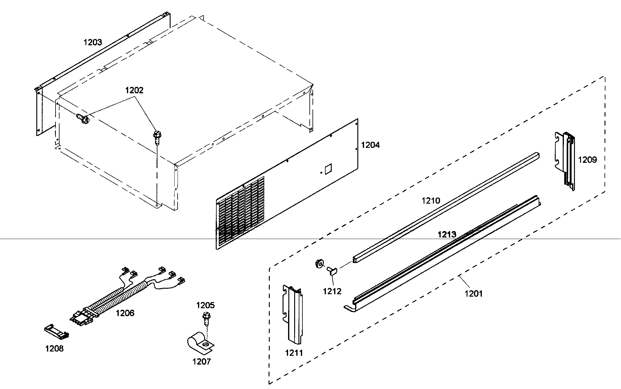 Thermador KBUIT4875E01 top grille diagram