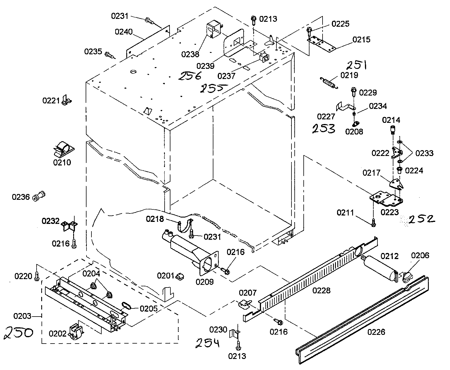 Thermador KBUIT4855E/01 cabinet parts diagram