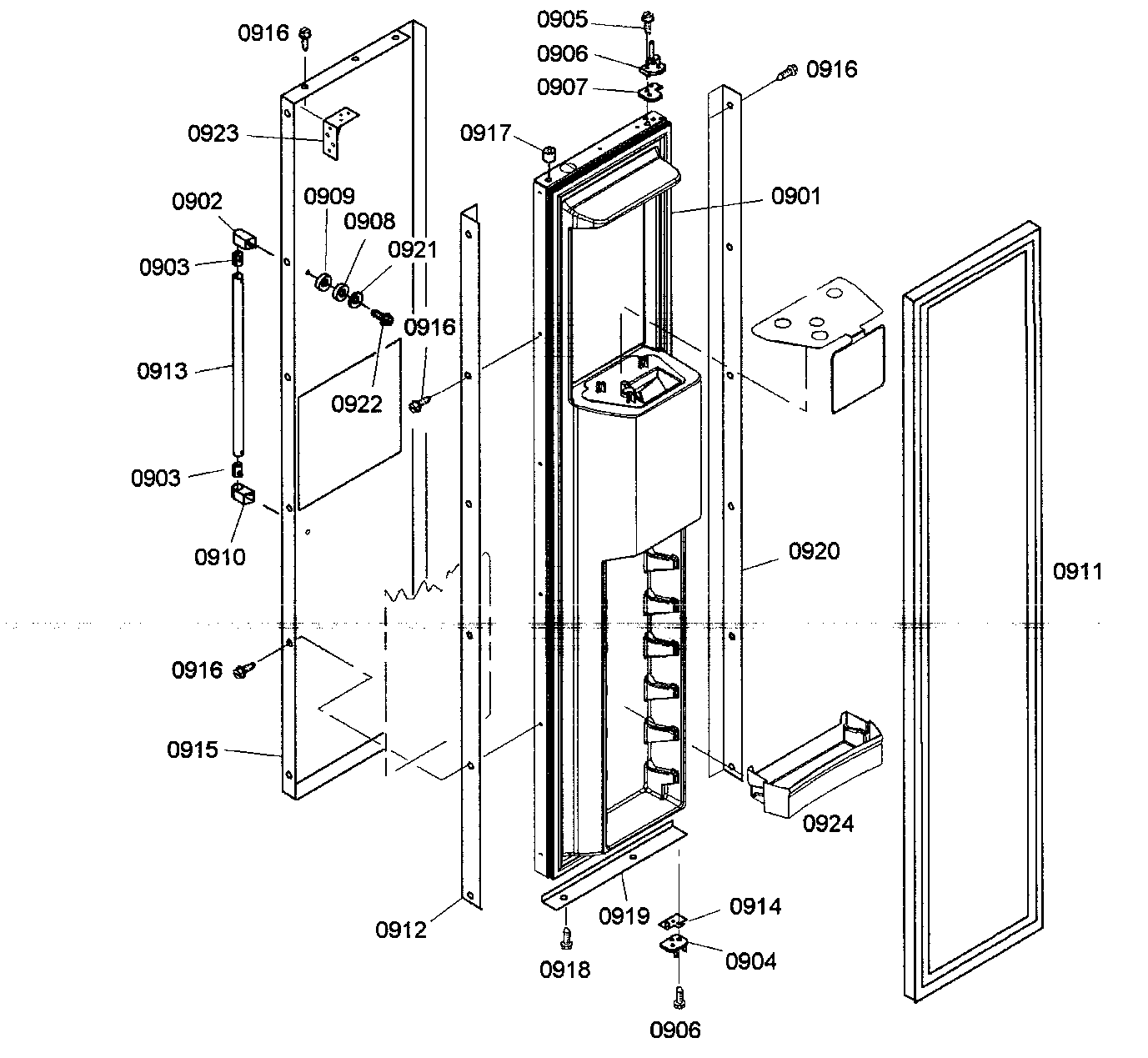 Thermador KBUIT4855E/01 door assy 2 diagram