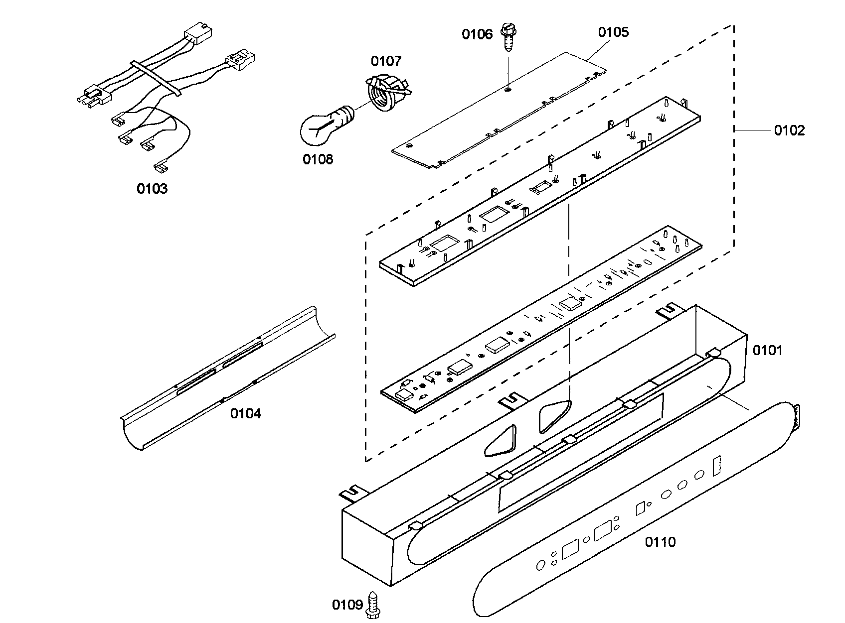 Thermador KBUIT4865E01 control panel diagram