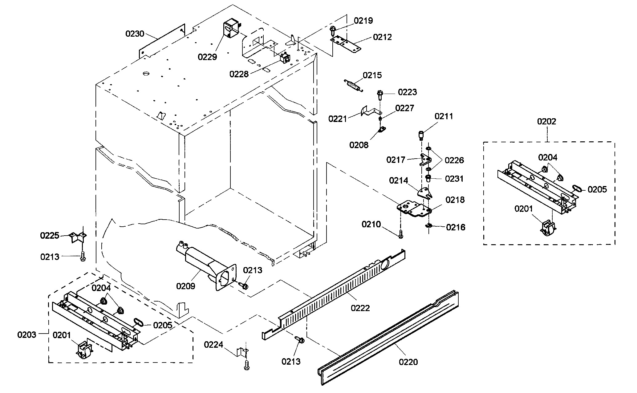 Thermador KBUIT4865E01 cabinet parts diagram