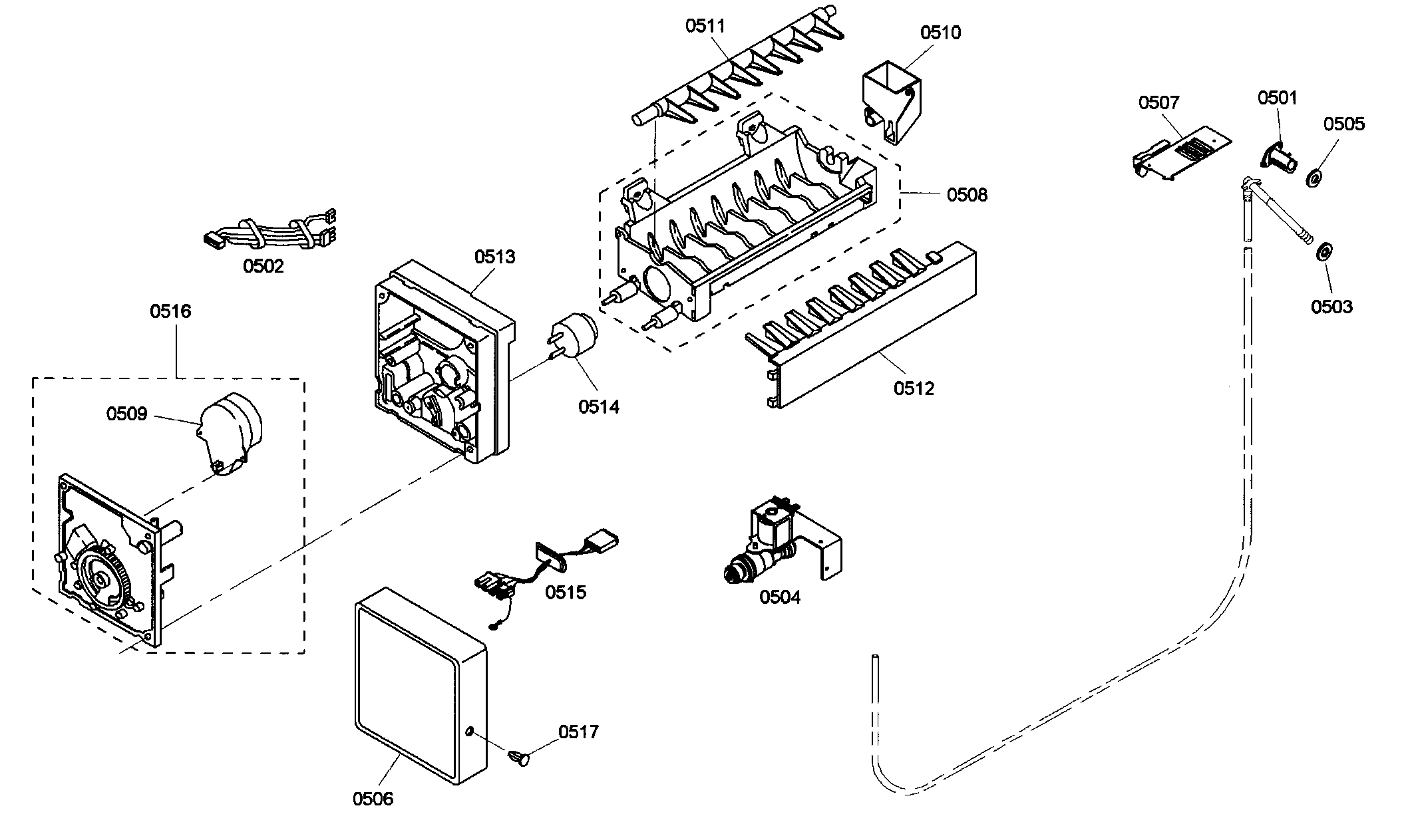 Thermador KBUIT4865E01 ice maker diagram