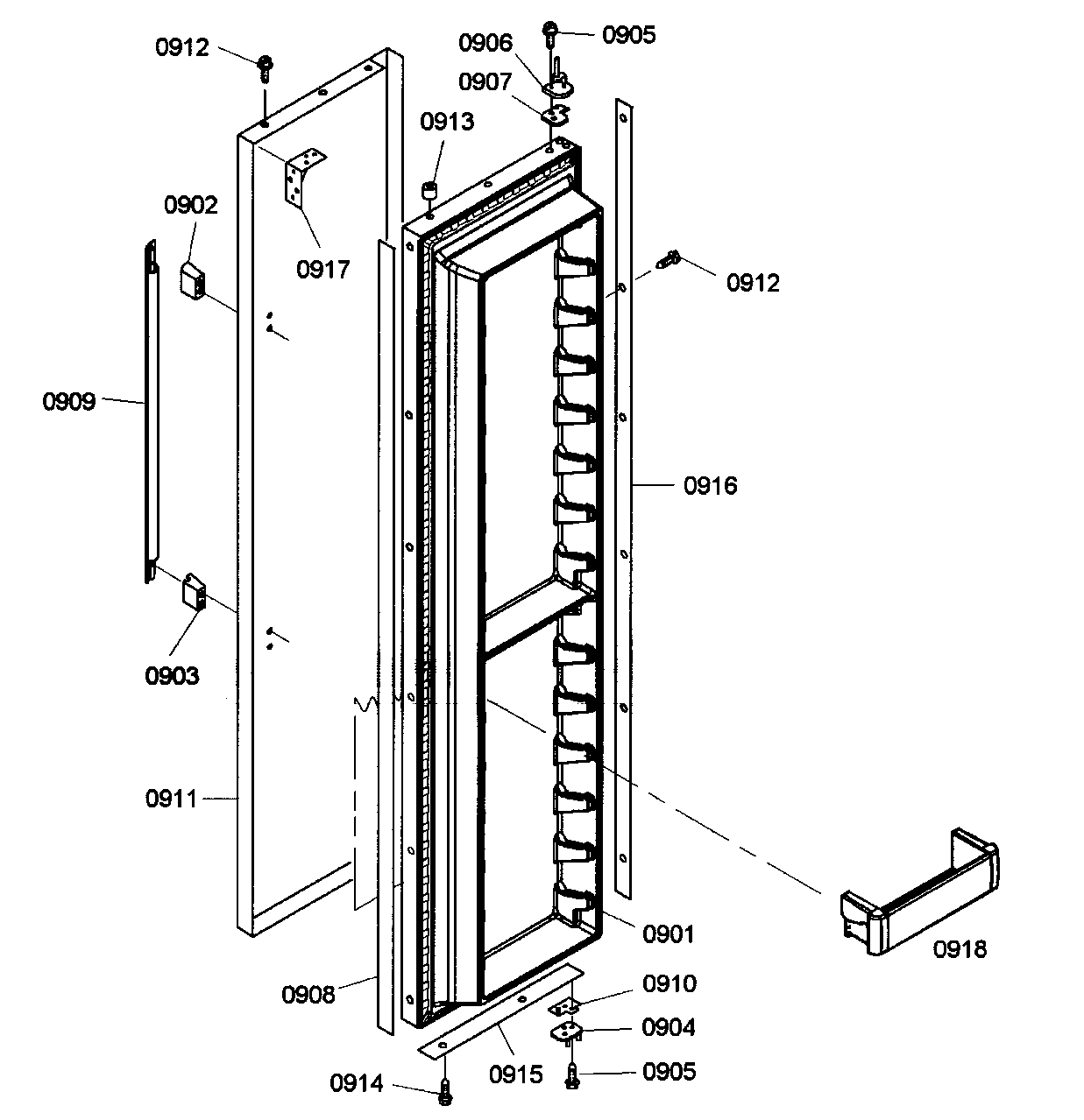 Thermador KBUIT4865E01 door assy 2 diagram