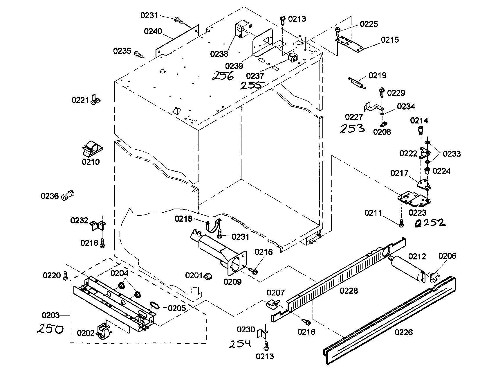Thermador KBUIT4265E/01 cabinet parts diagram