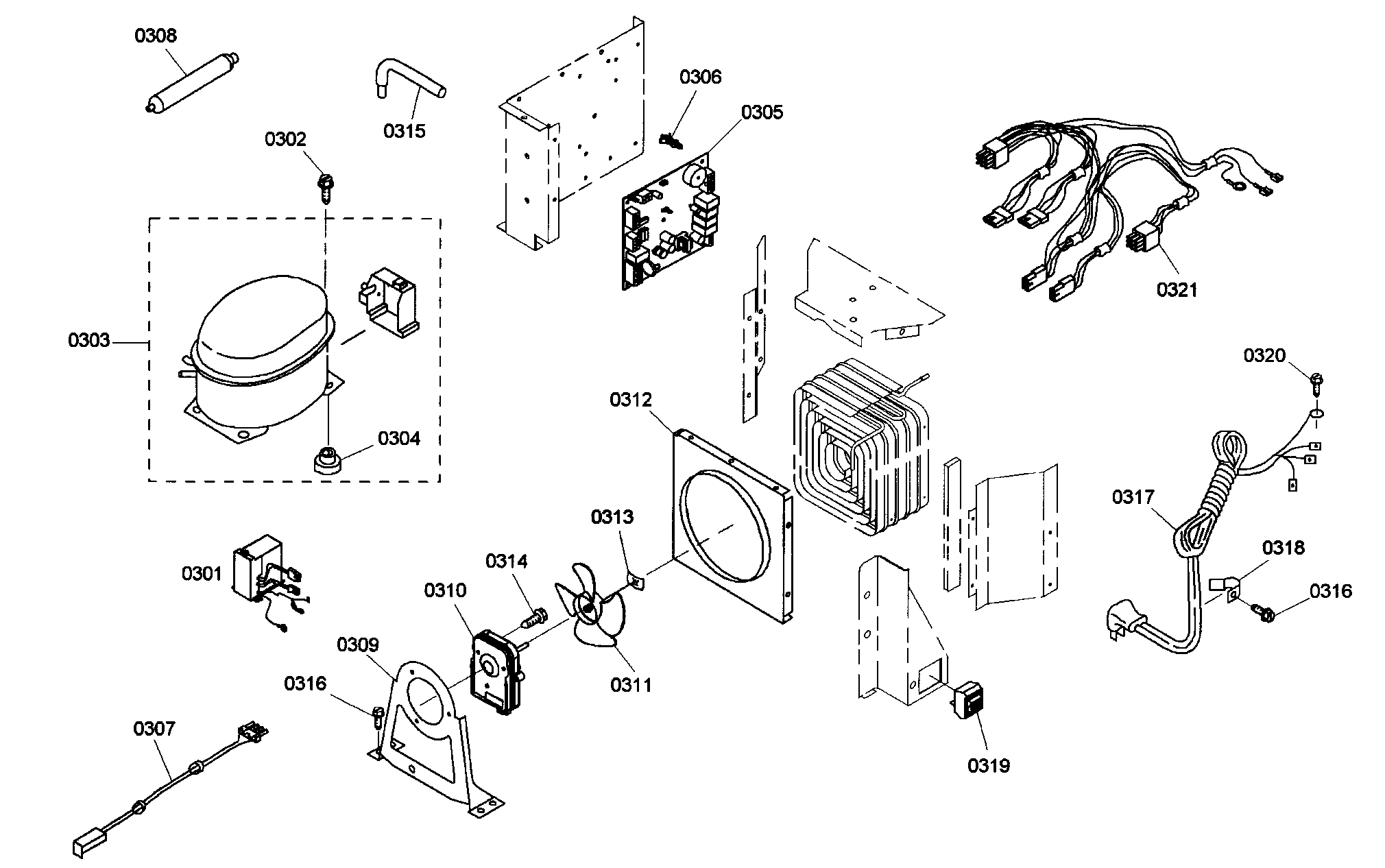 Thermador KBUIT4265E/01 compressor assy diagram