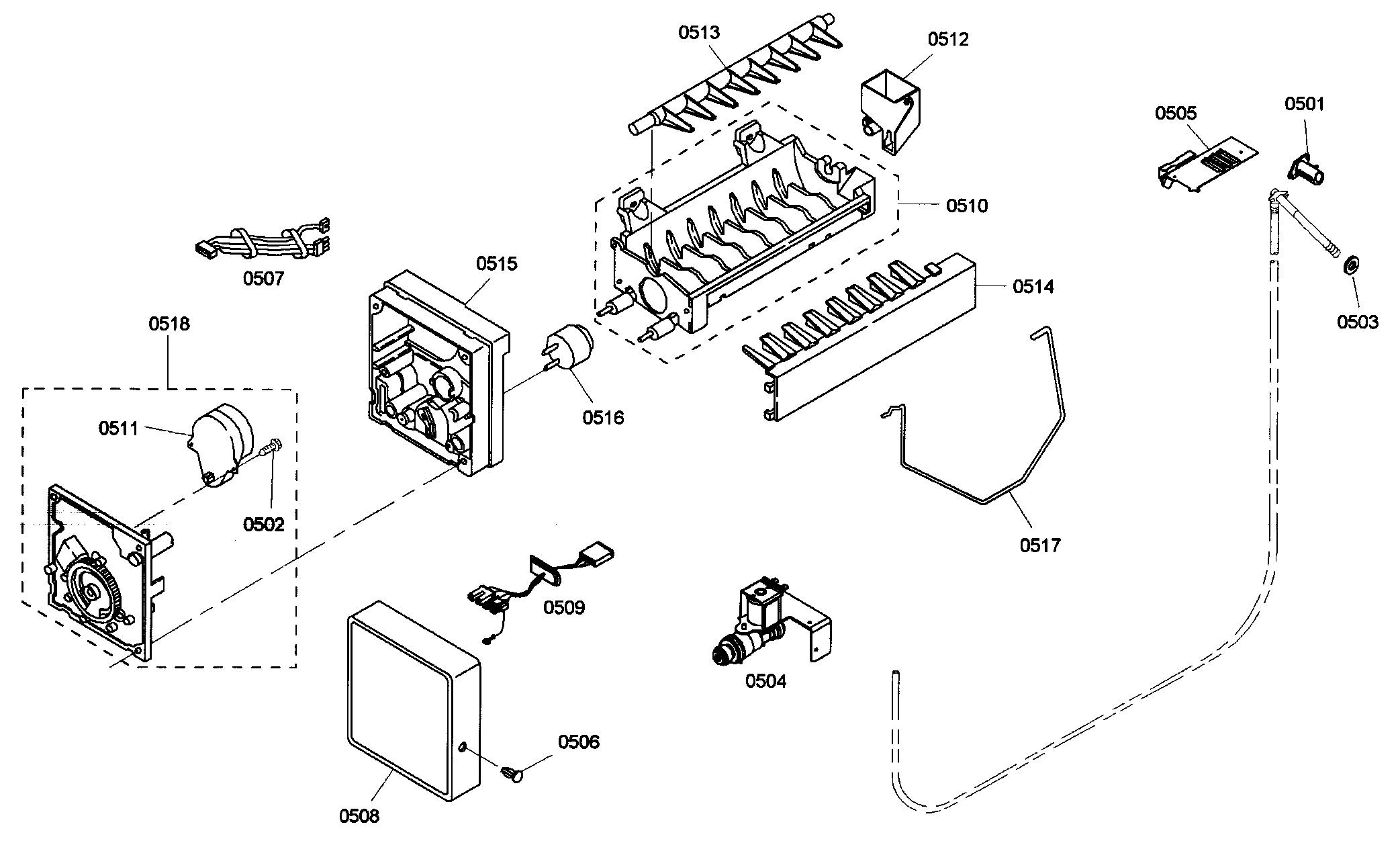 Thermador KBUIT4265E/01 ice maker diagram