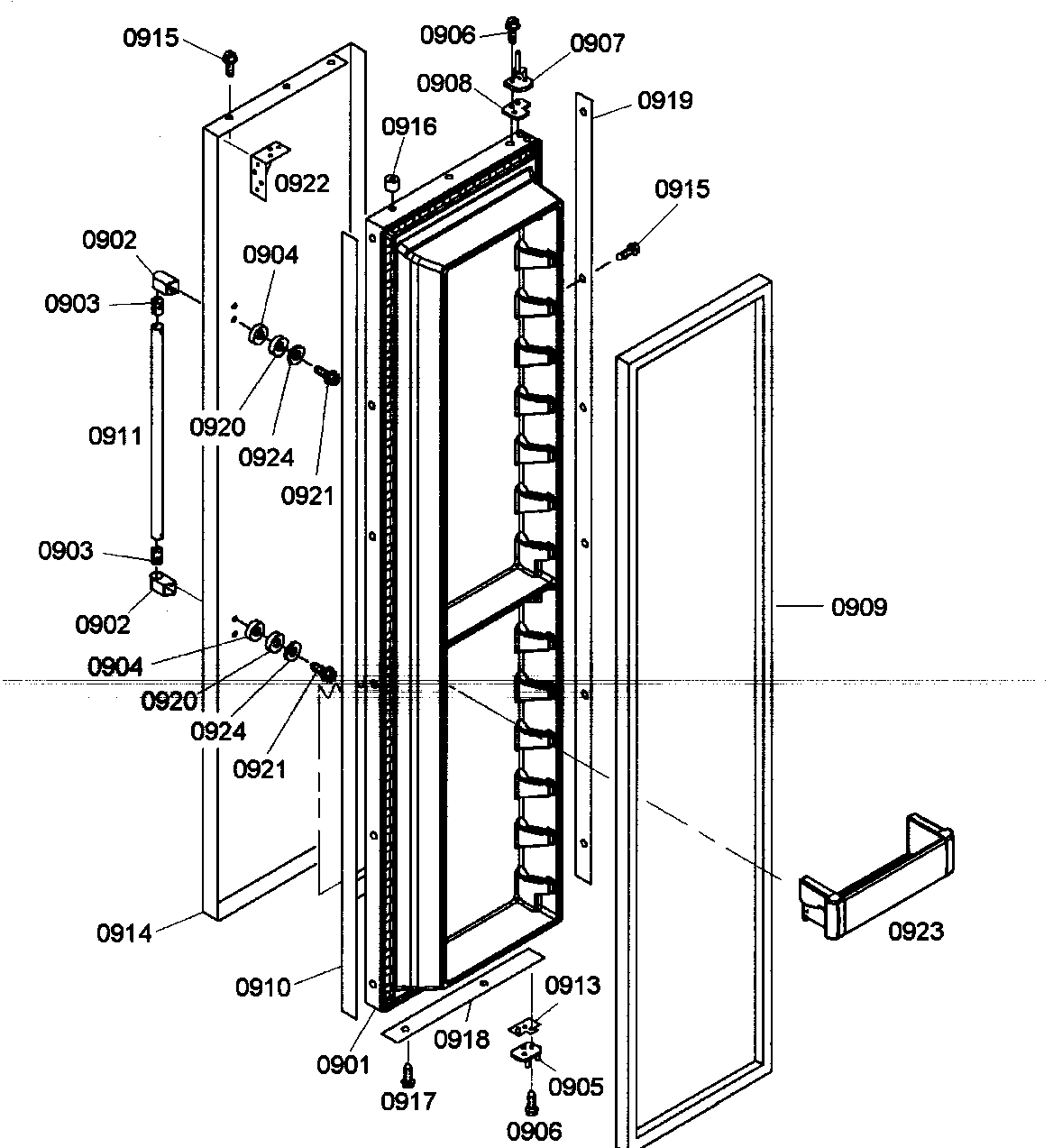 Thermador KBUIT4265E/01 door assy 2 diagram