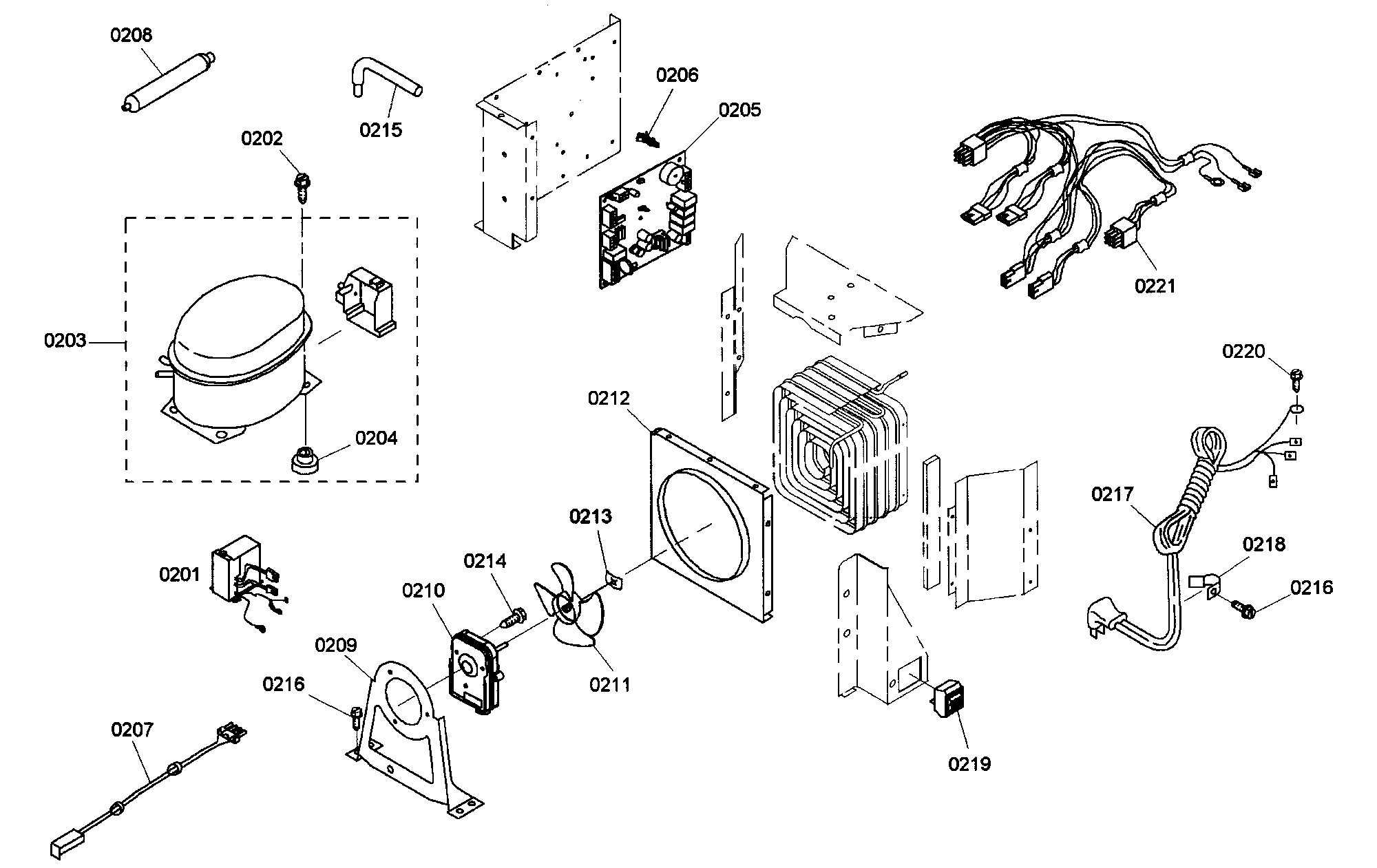 Thermador KBURT3675E01 compressor diagram
