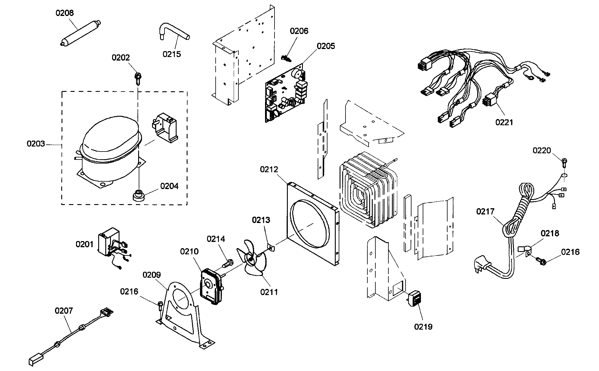 Thermador KBULT3675E01 compressor diagram