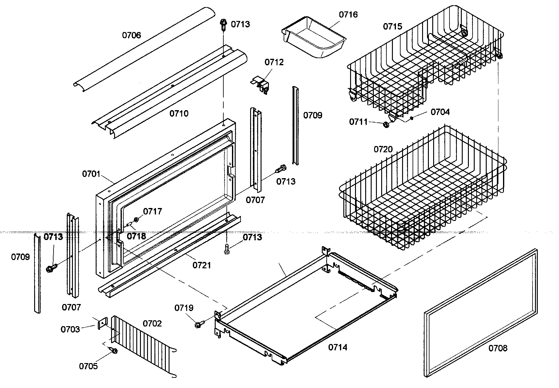 Thermador KBULT3675E01 freezer door diagram
