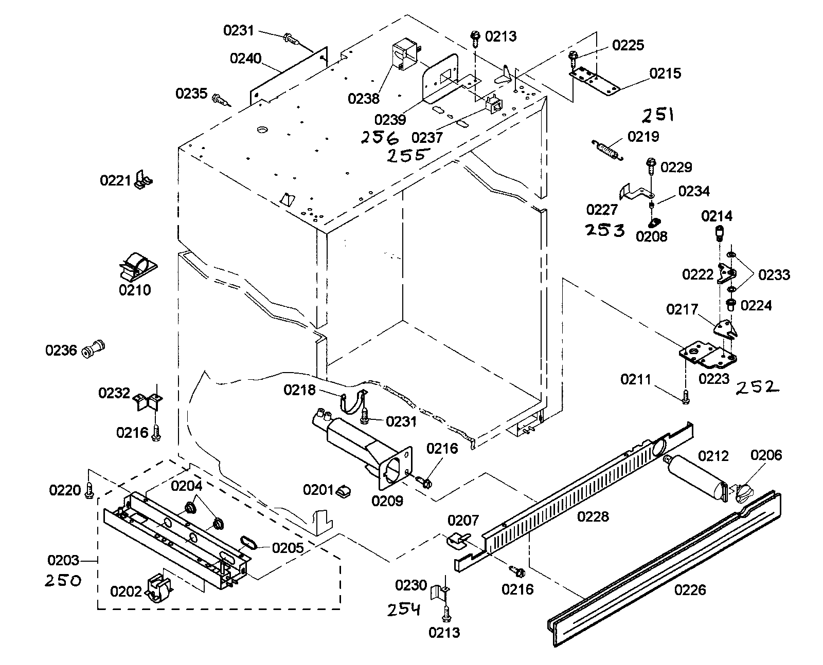 Thermador KBUIT4275E/01 cabinet parts diagram