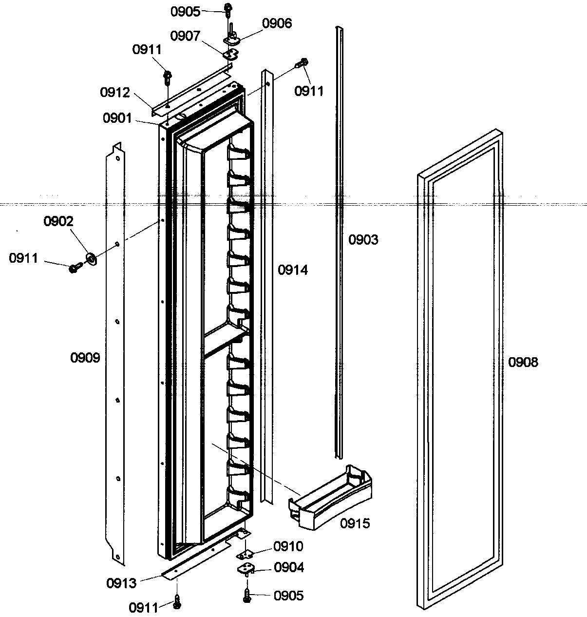 Thermador KBUIT4275E/01 freezer door diagram