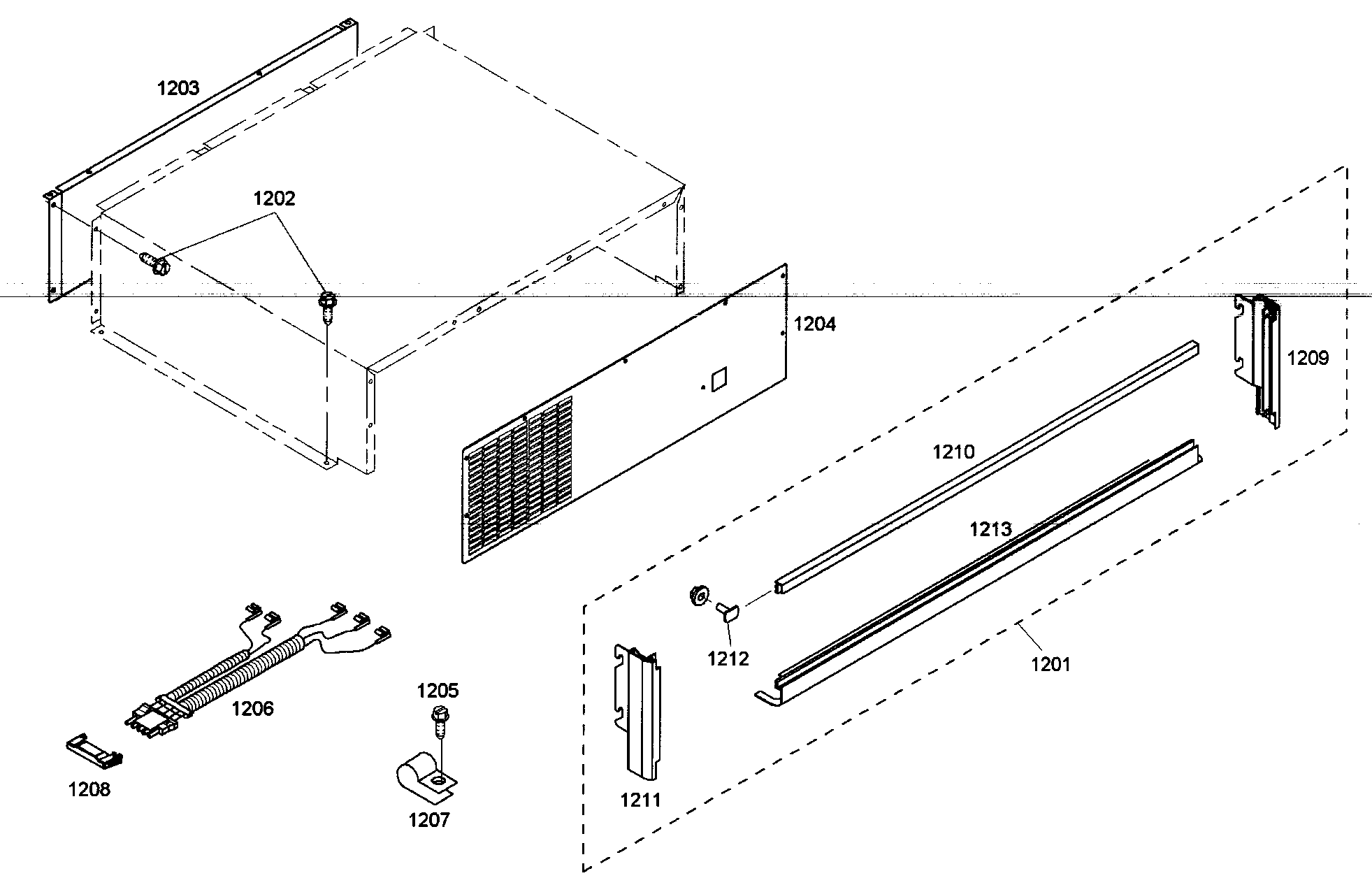 Thermador KBUIT4275E/01 top grille diagram