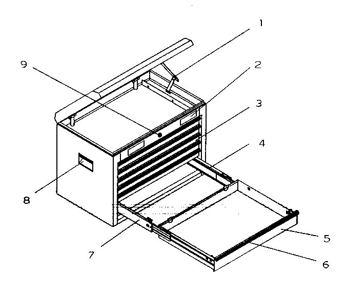 Craftsman 706595180 tool chest diagram