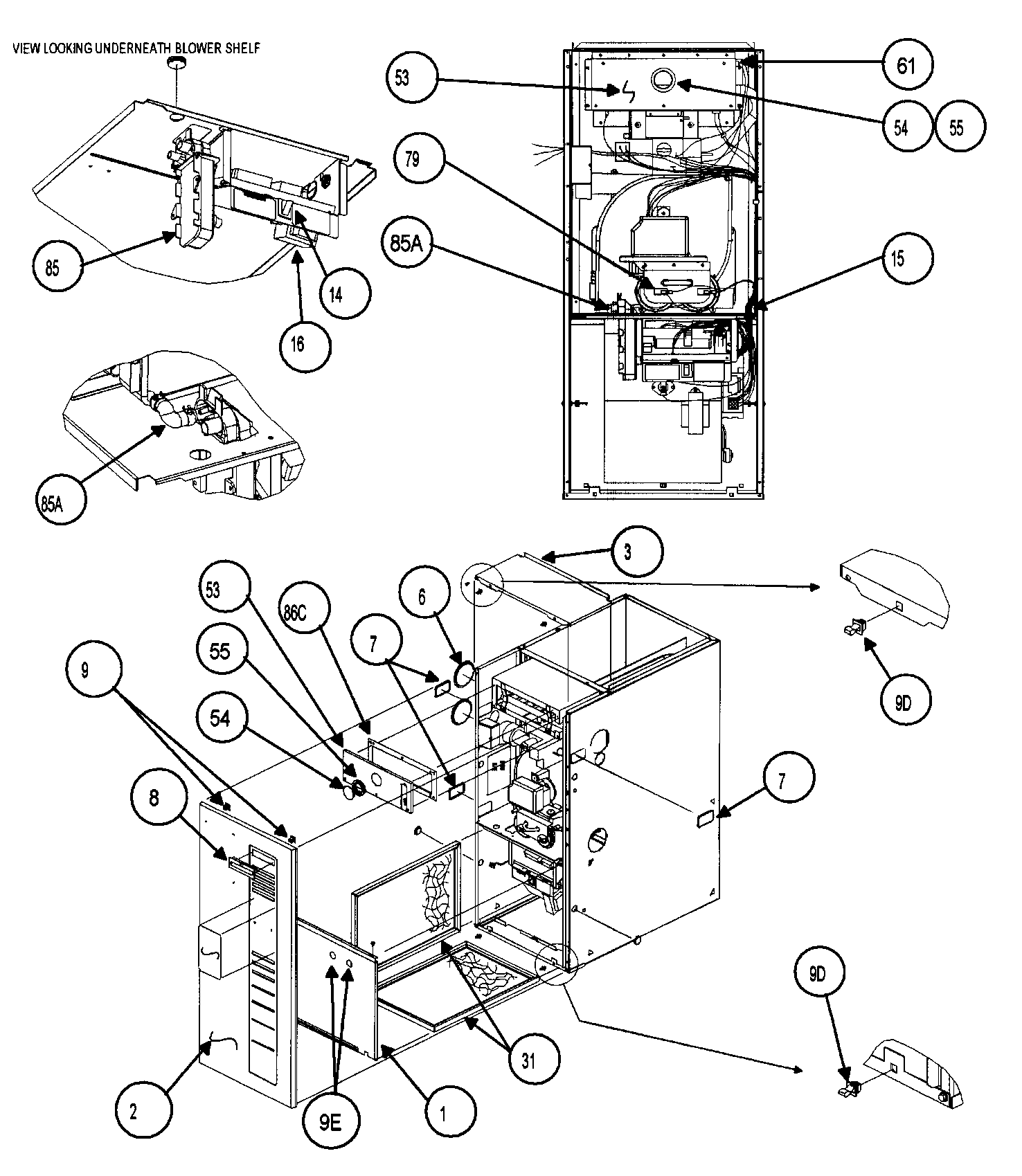 Carrier 58MVP040F15114 cabinet parts 2 diagram