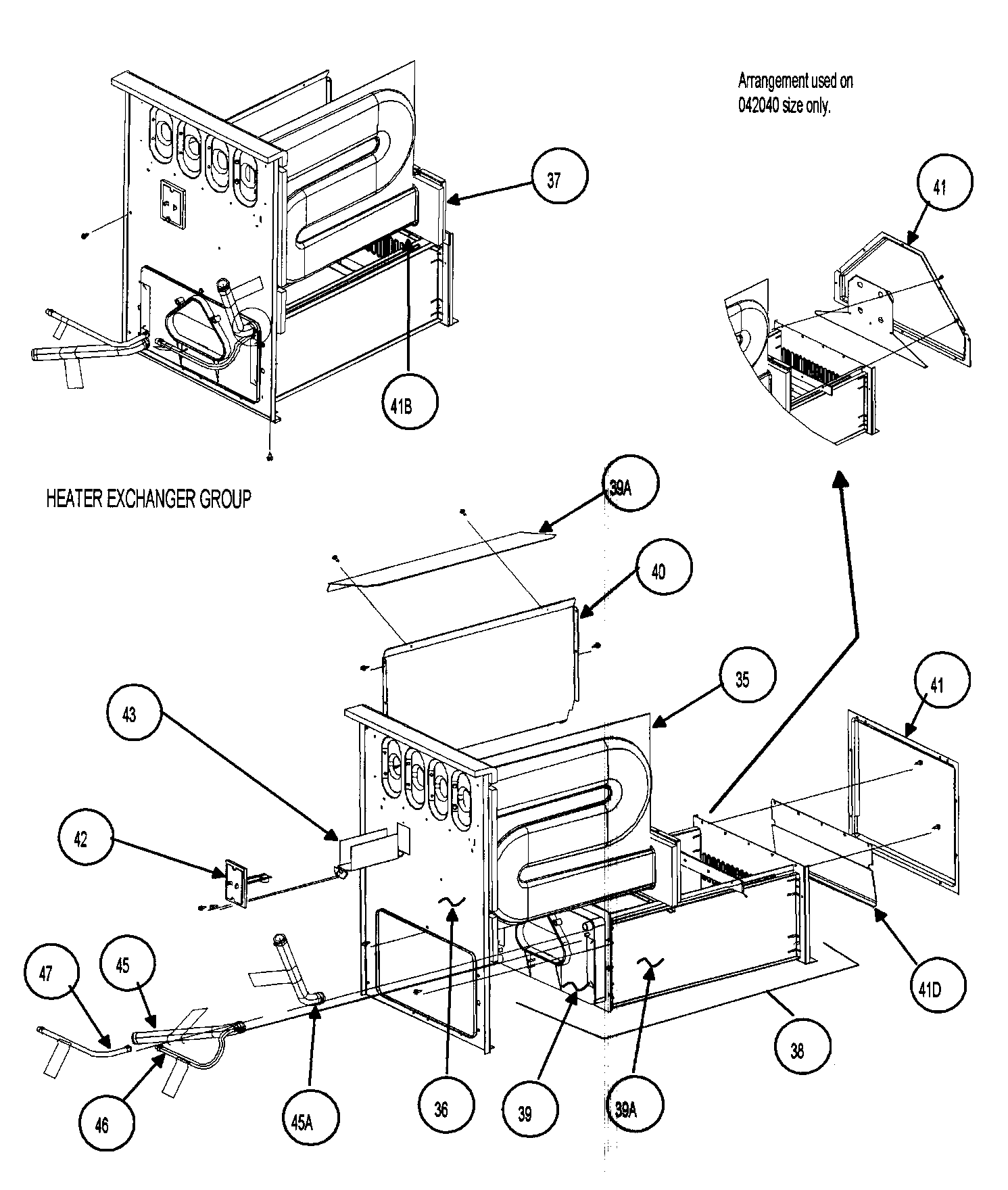 Carrier 58MVP040F15114 heat exchanger diagram