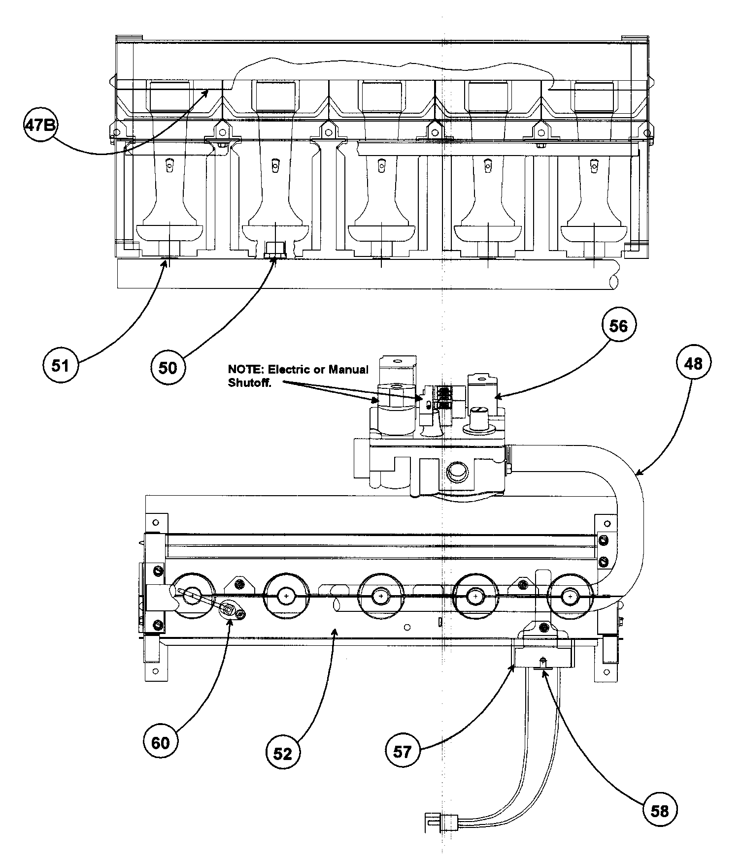 Carrier 58MVP040F15114 burners diagram