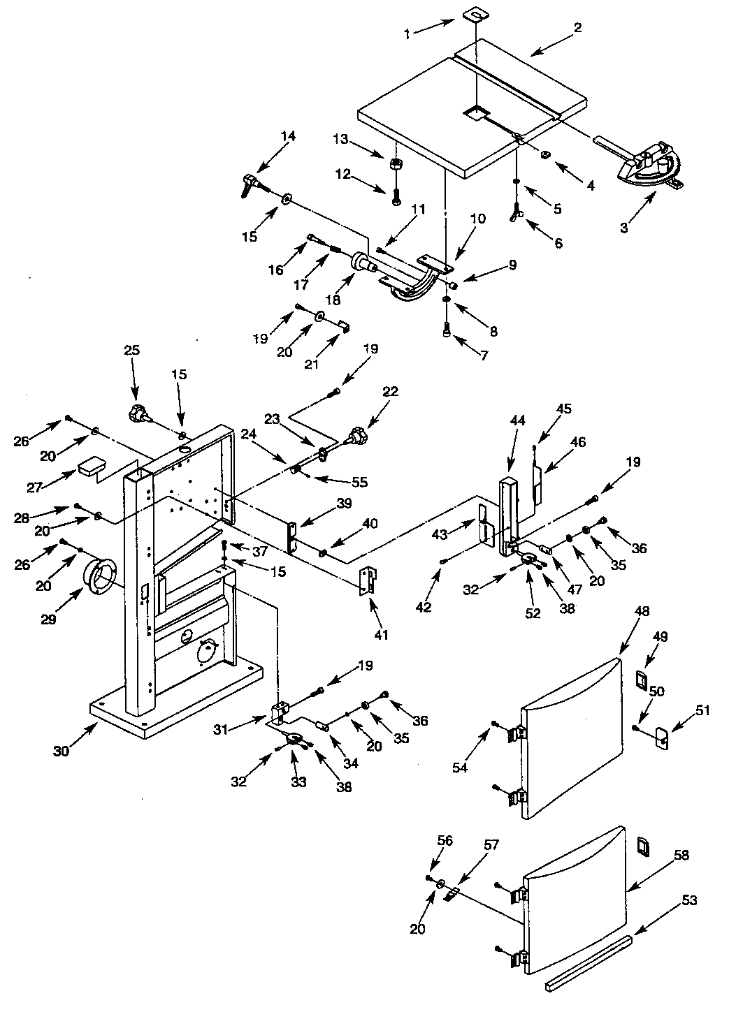 Craftsman 351214190 cabinet parts diagram