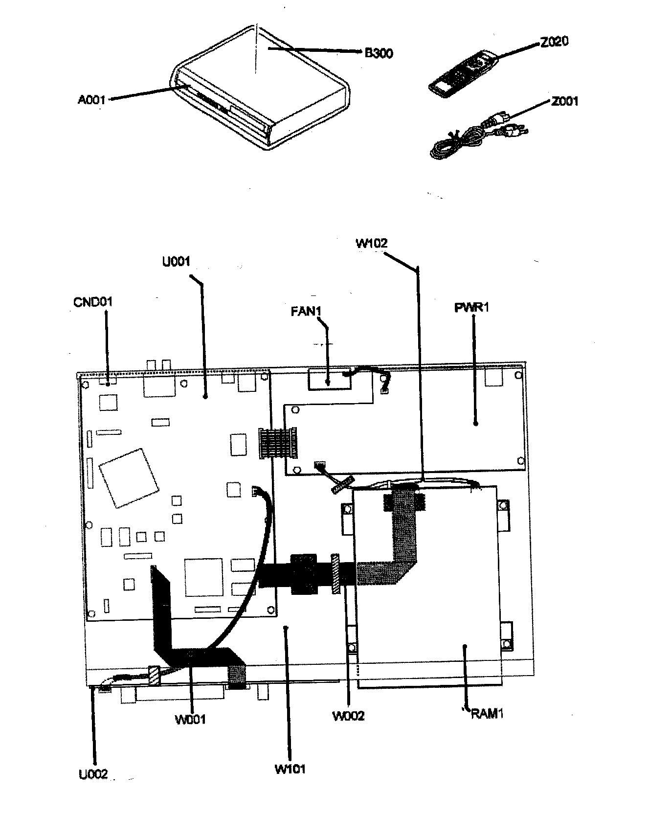 Toshiba HD-A30KU cabinet parts diagram