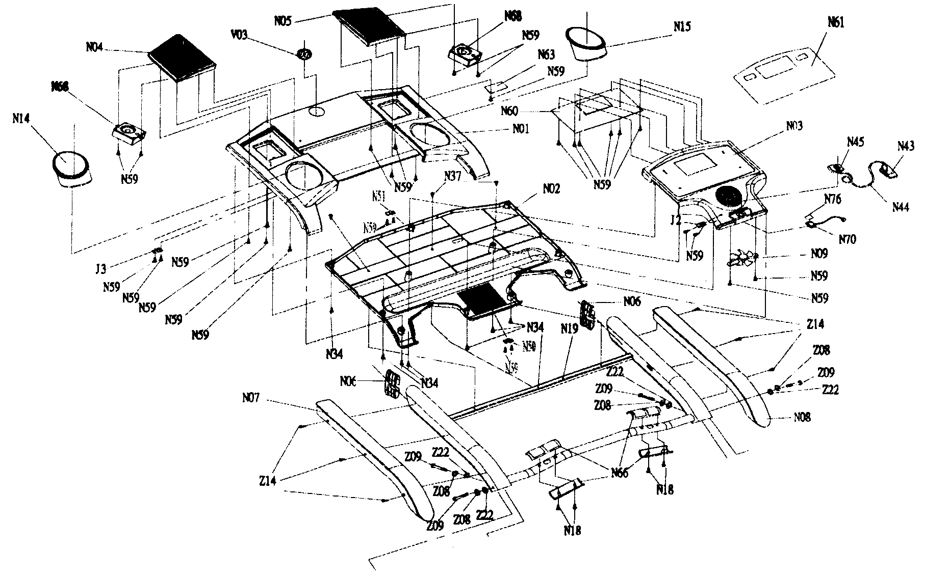 Horizon T84 console assy diagram