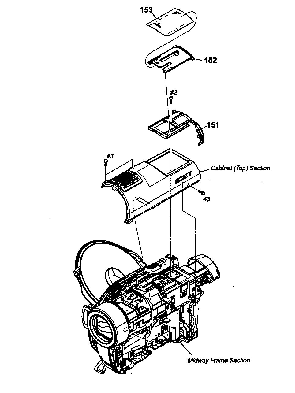 Sony HDR-UX10 shoe cover diagram