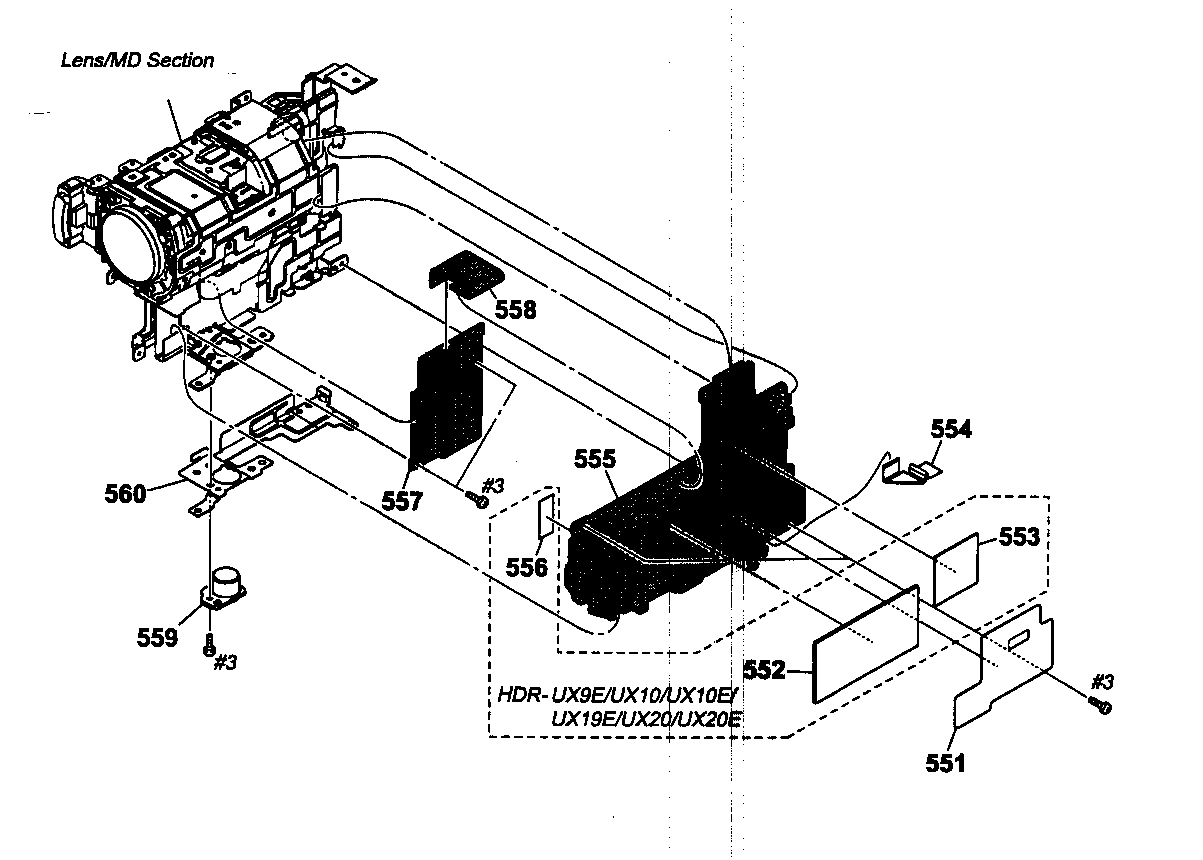 Sony HDR-UX10 main board assy diagram