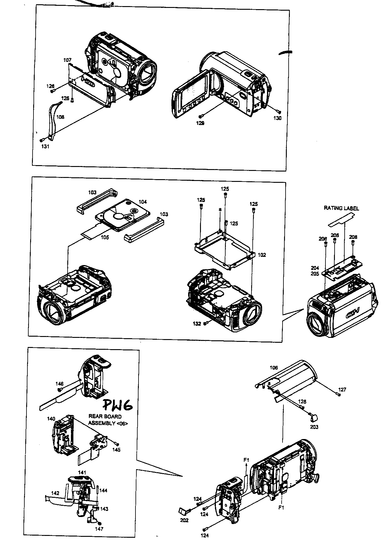 JVC GZ-MG335HUS cabinet parts diagram