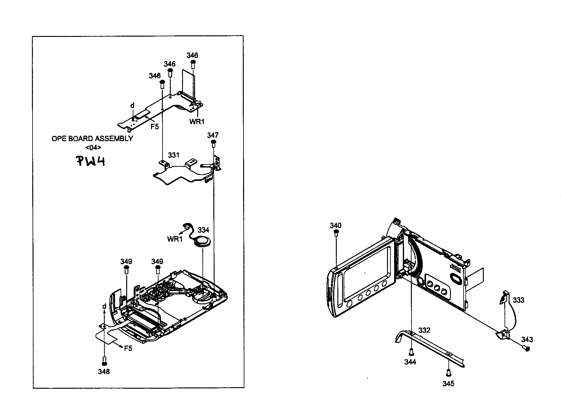 JVC GZ-MG335HUS ope pcb diagram