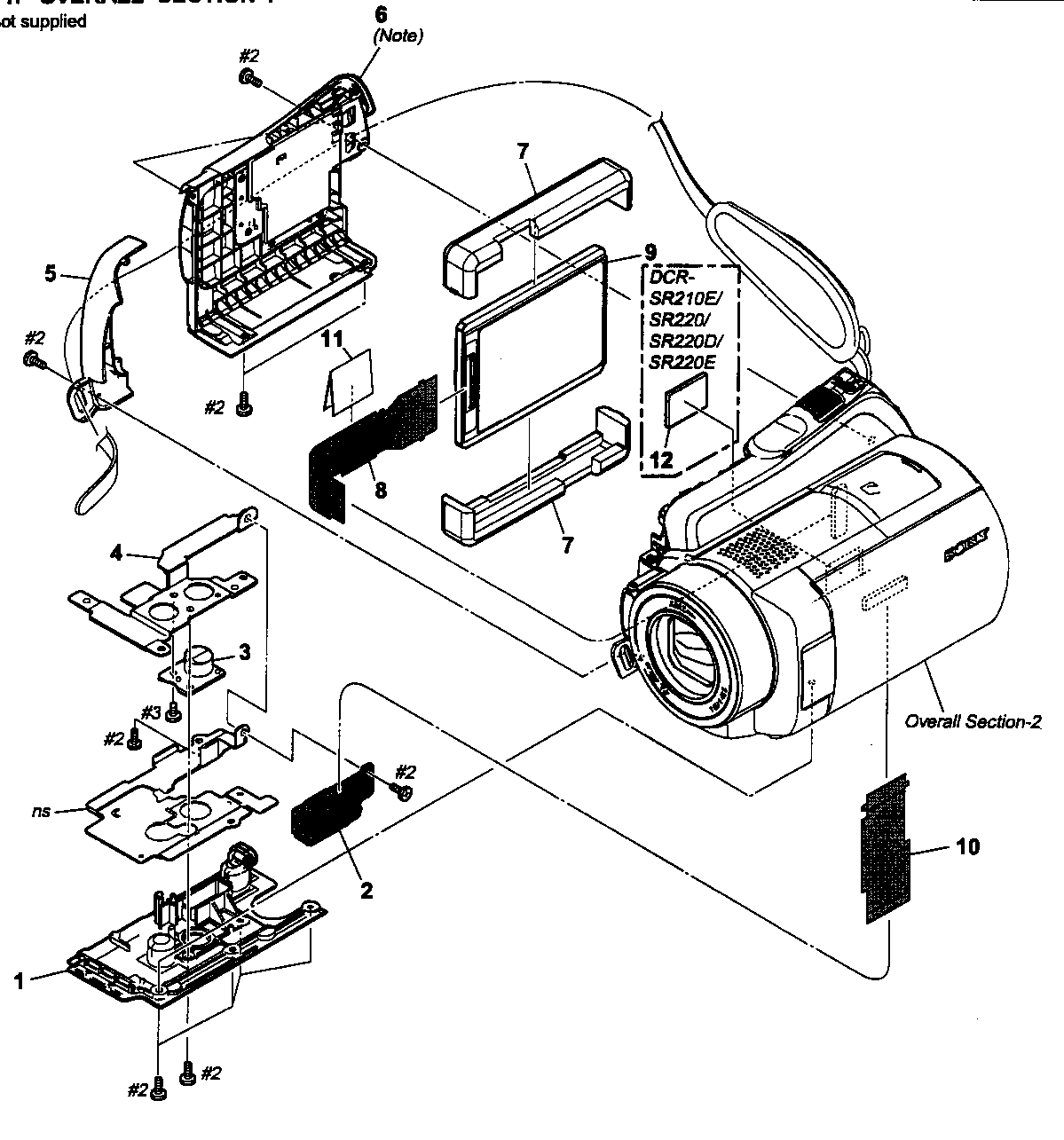 Sony HDR-SR10 cabinet parts 1 diagram