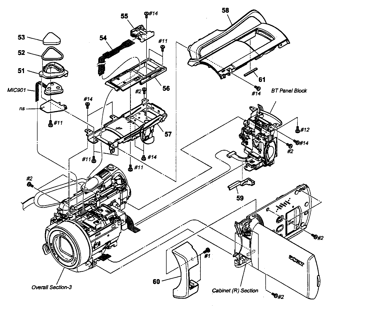 Sony HDR-SR10 cabinet parts 2 diagram