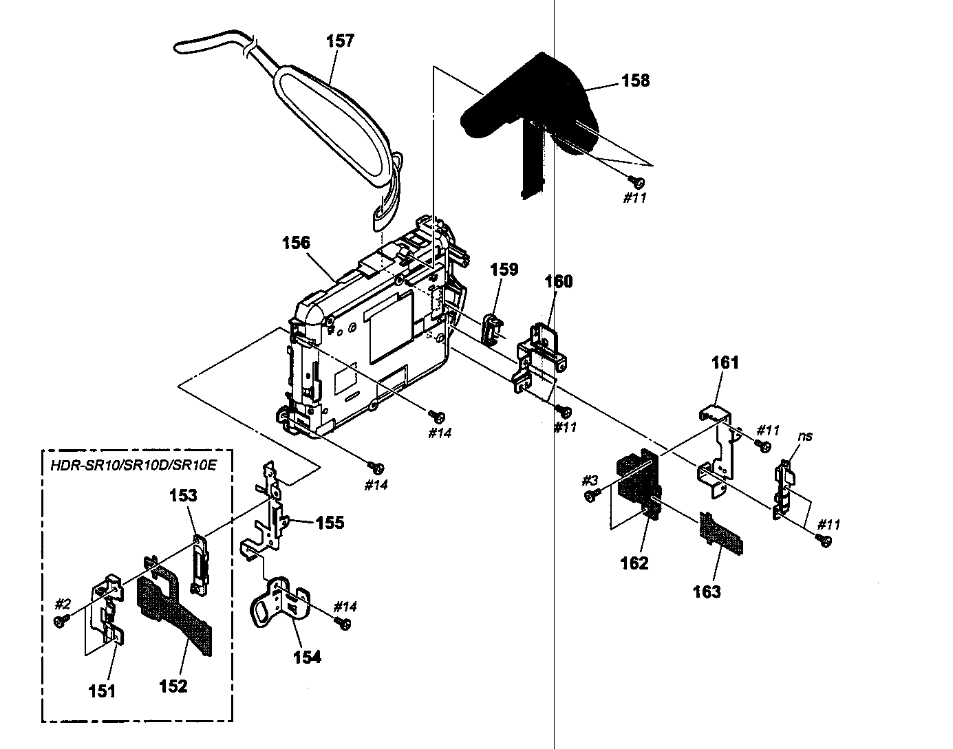 Sony HDR-SR10 cabinet parts lt diagram