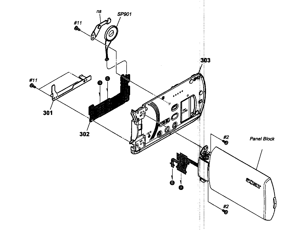 Sony HDR-SR10 cabinet parts rt diagram