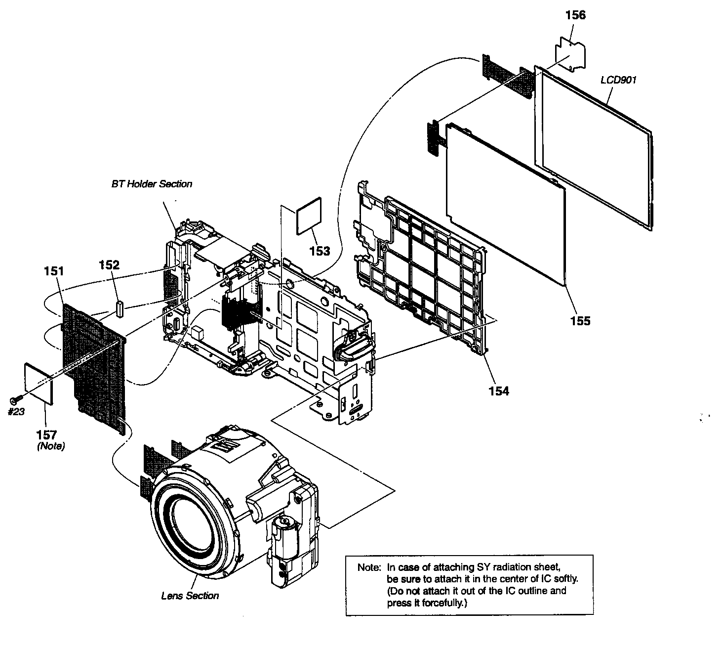 Sony DSC-H10 main board assy diagram