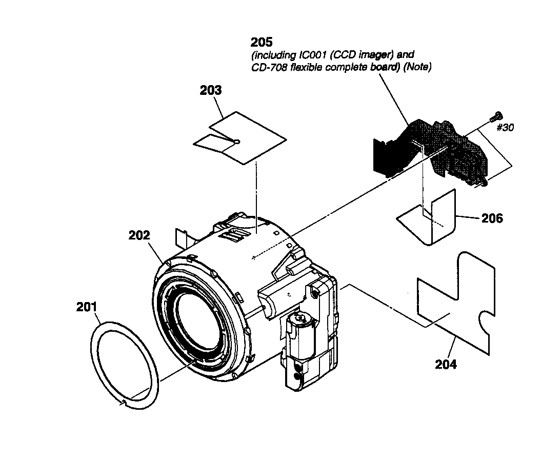 Sony DSC-H10 lens assy diagram