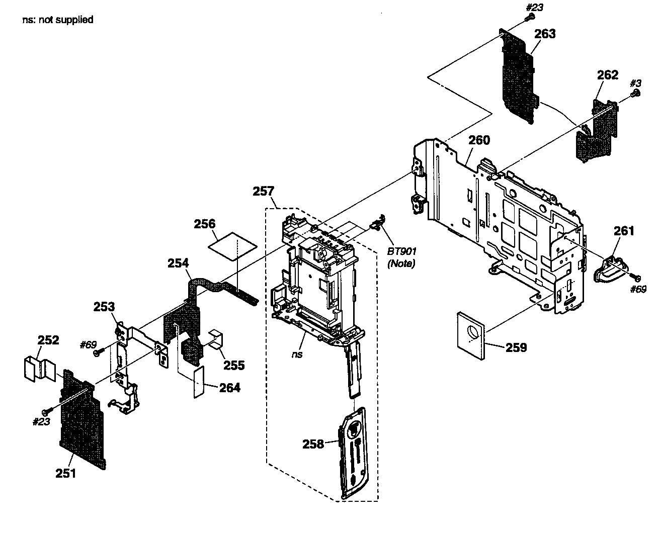 Sony DSC-H10 bt holder diagram