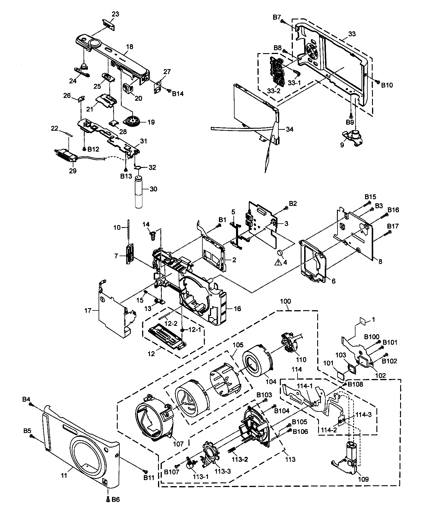Panasonic DMC-FS3P cabinet parts diagram