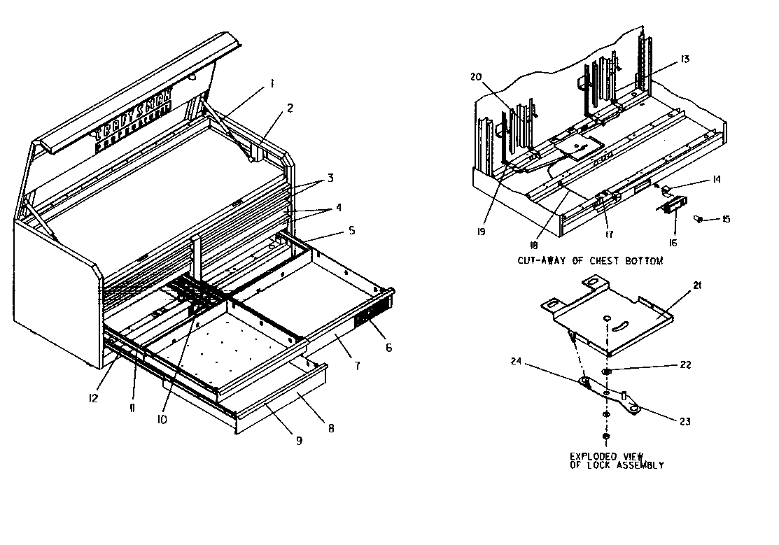 Craftsman 706955960 chest diagram