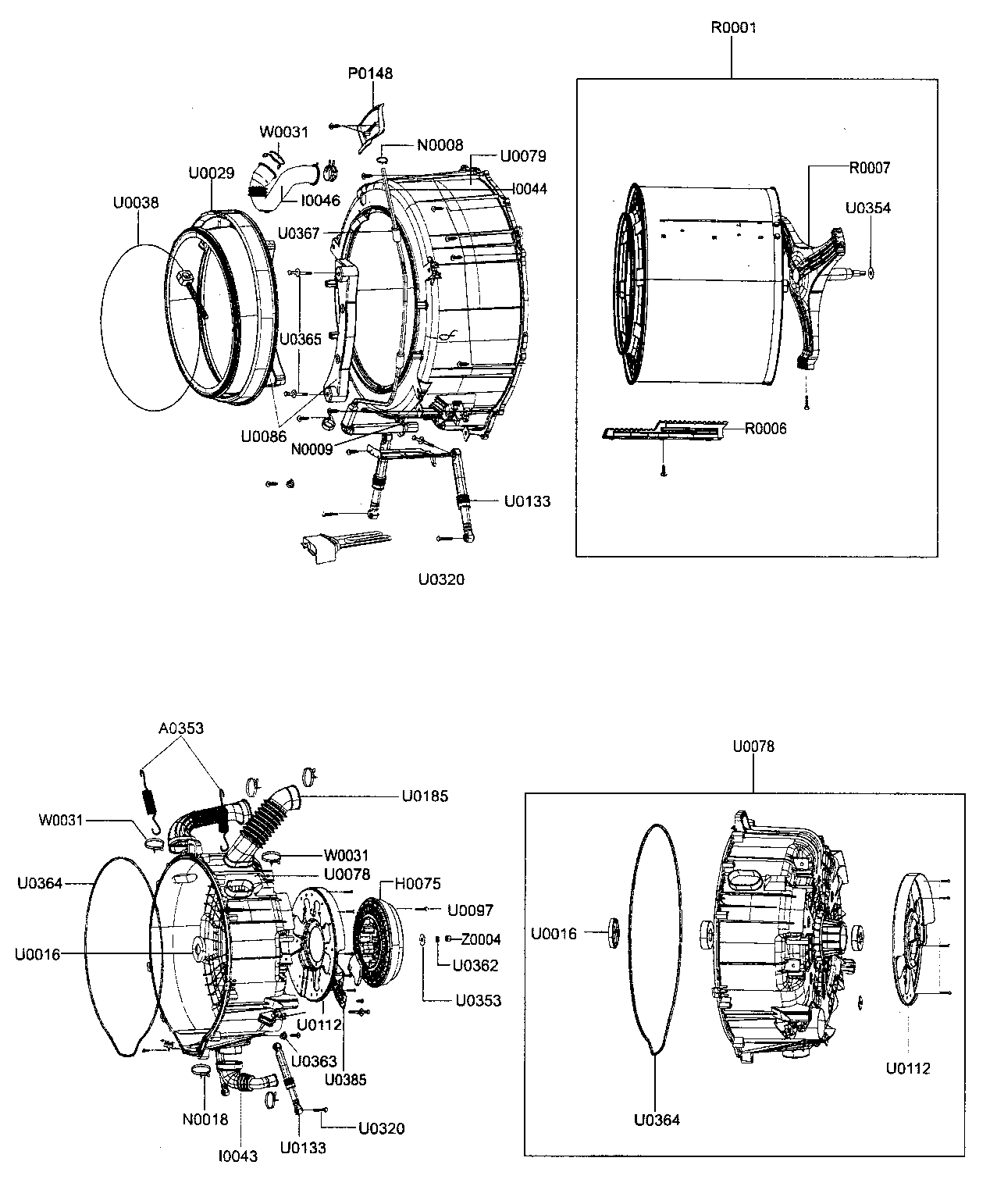 Samsung WF206ANS/XAC tub assy diagram
