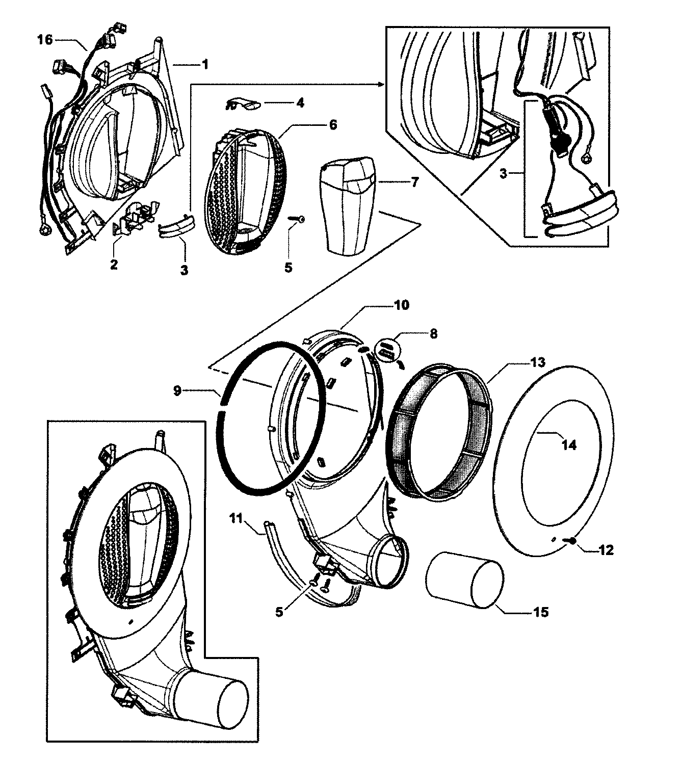 Fisher & Paykel DG62T27DW1-96127A outlet duct diagram