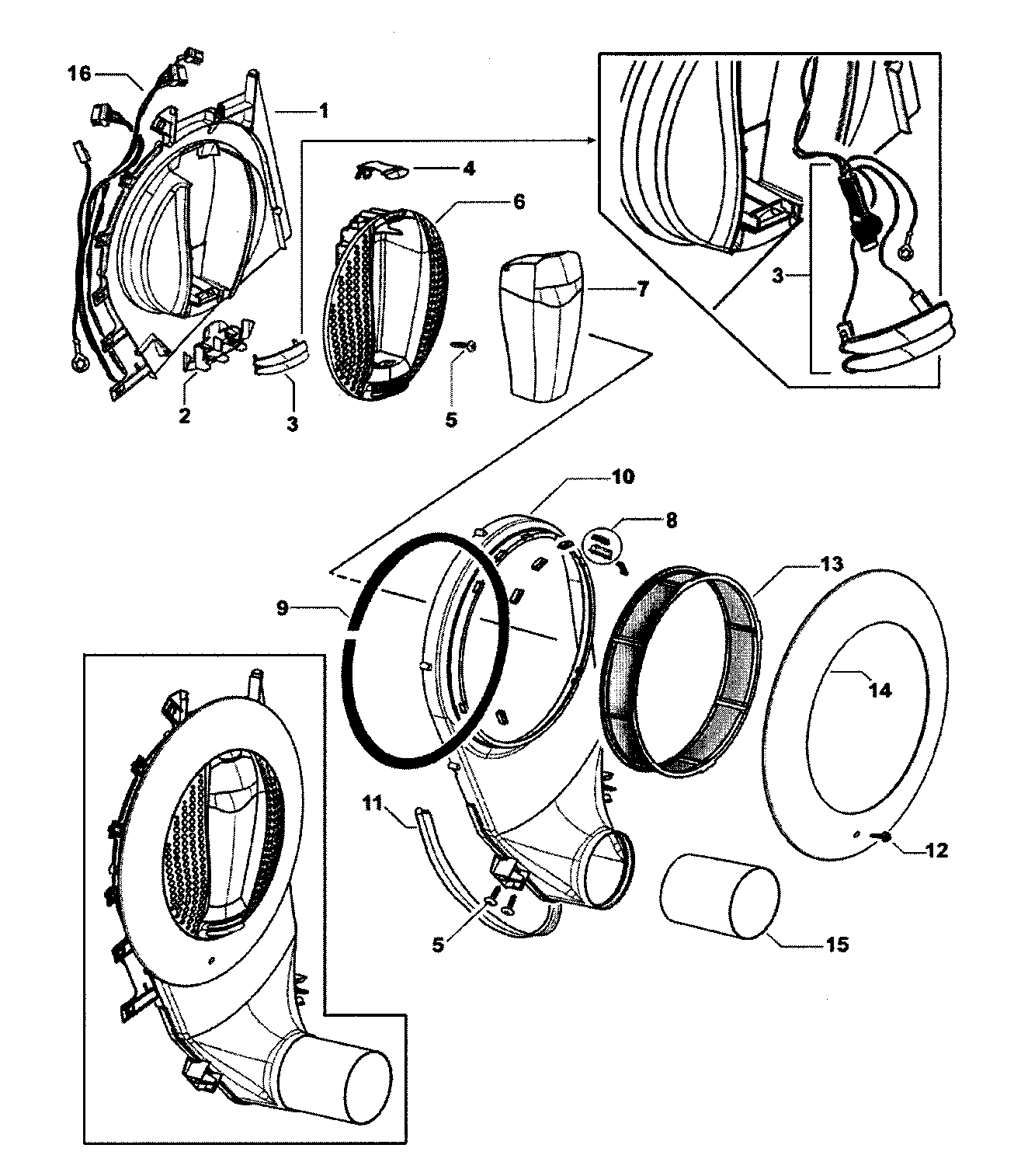 Fisher & Paykel DG27CW1-96116A outlet duct diagram