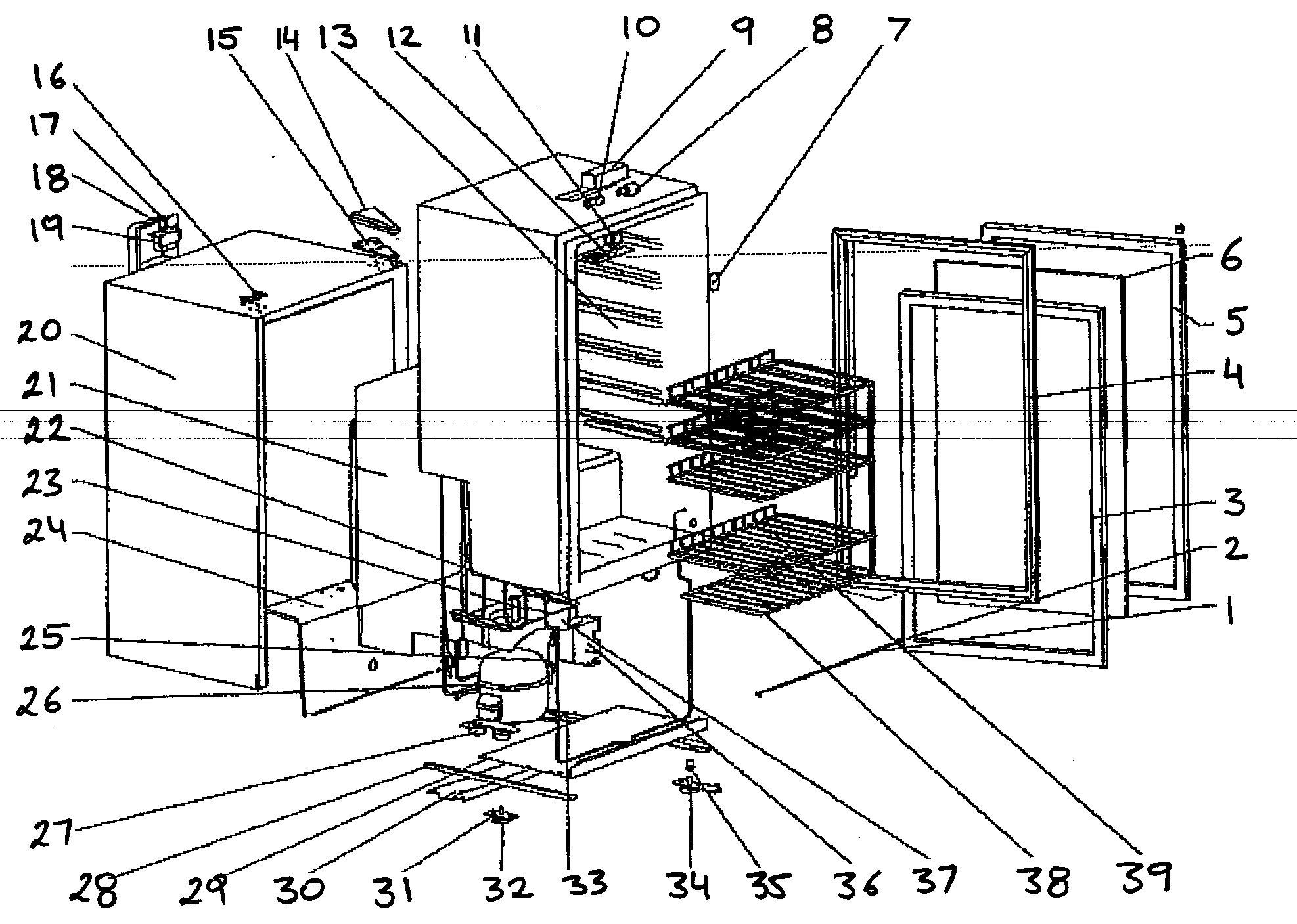 Vinotemp VT34 cabinet parts diagram