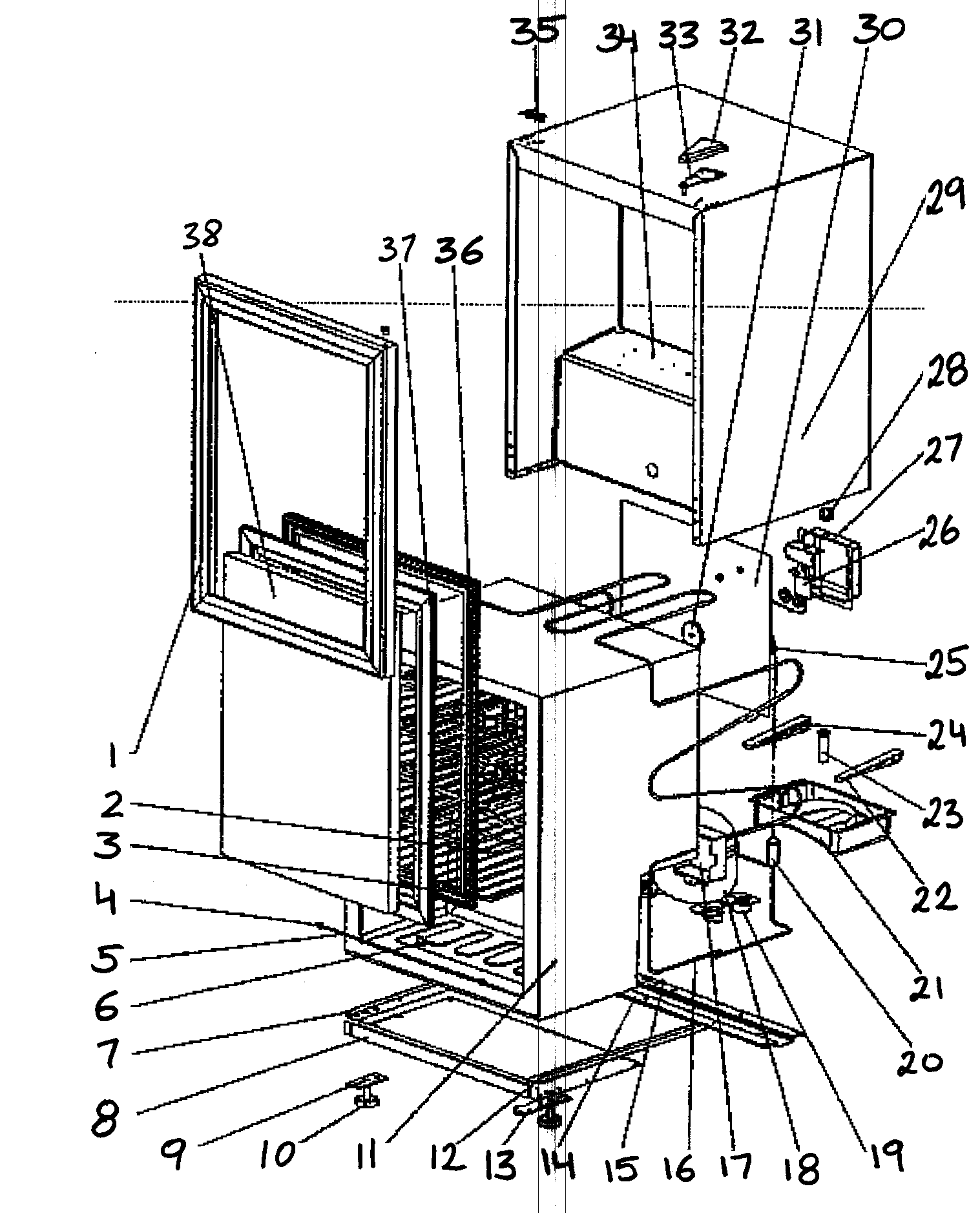 Vinotemp VT24 cabinet parts diagram