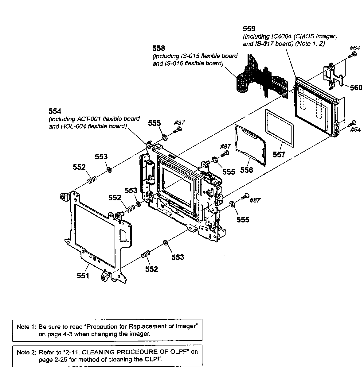 Sony DSLR-A700K tebure unit diagram