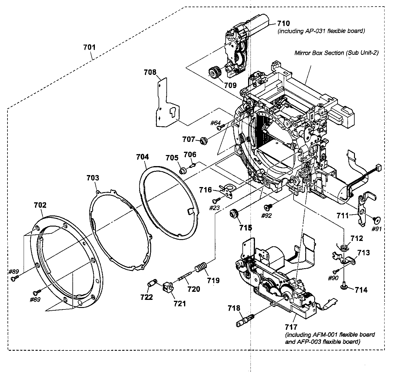 Sony DSLR-A700K mirror box 2 diagram