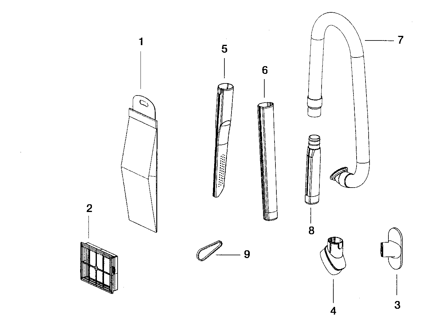 Electrolux EL5035A accessories diagram