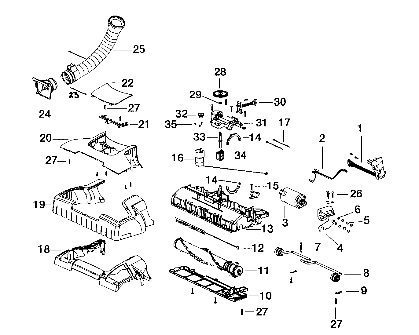 Electrolux EL5035A base/hood assy diagram