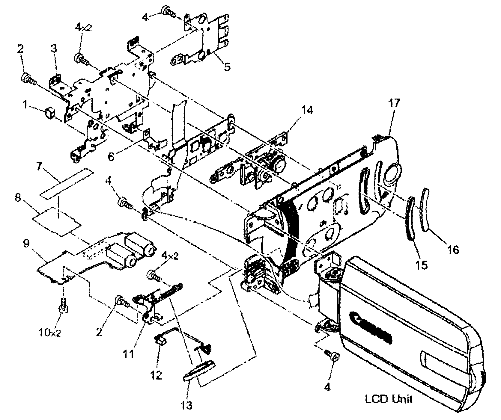 Canon FS10A r-lcd unit diagram